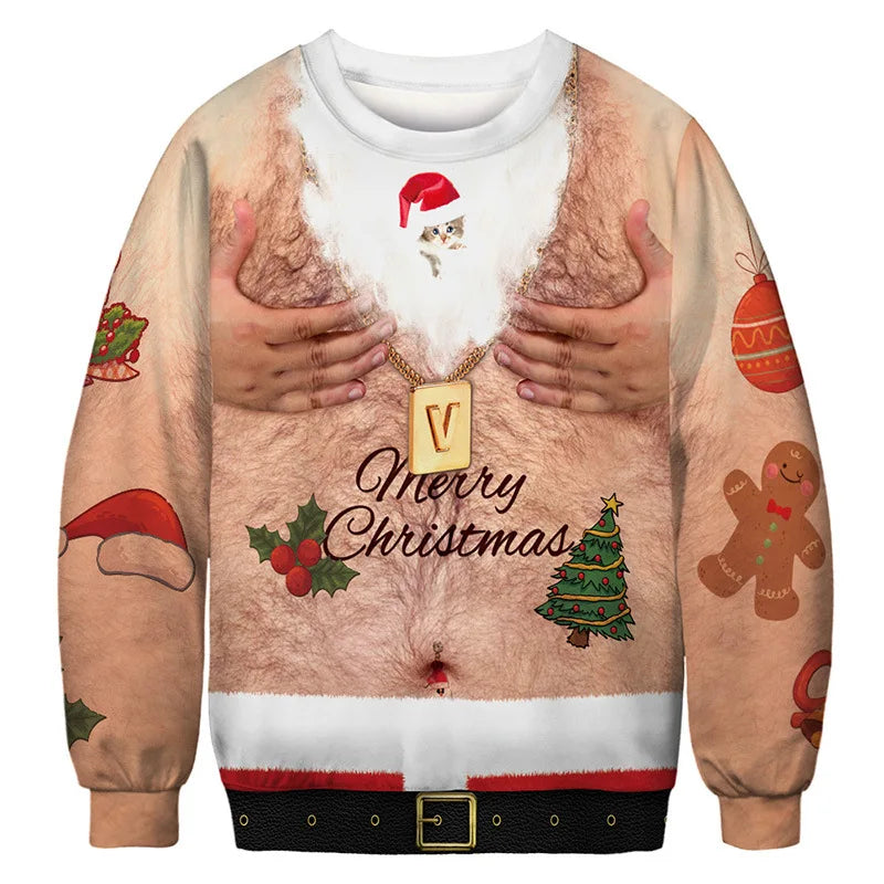Christmas sweater hairy chest discount