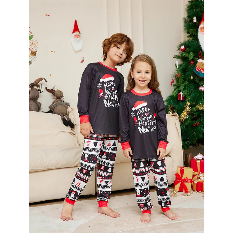 Happy New Year Christmas Pyjamas Matching Xmas PJs