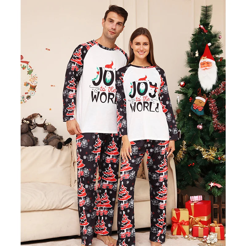 Festive holiday tradition in family sleepwear