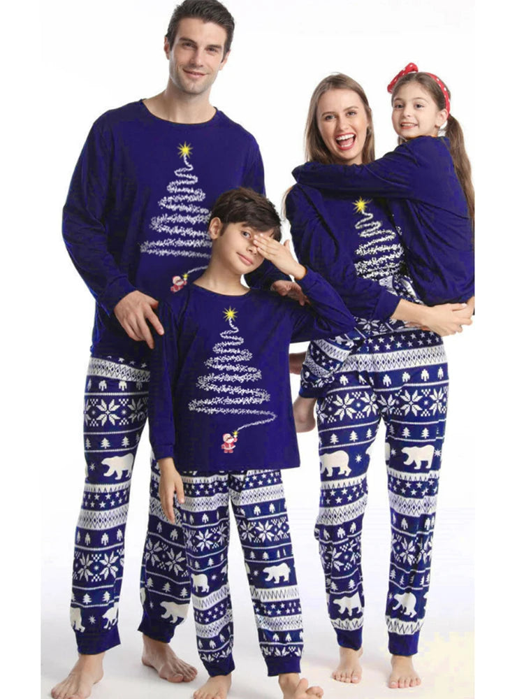 Family Christmas tree costume pajamas