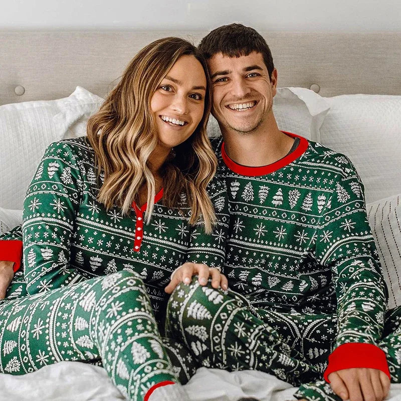 Green Christmas Pyjamas Matching Family PJs
