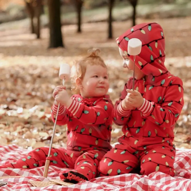 Red character pajamas for the whole family
