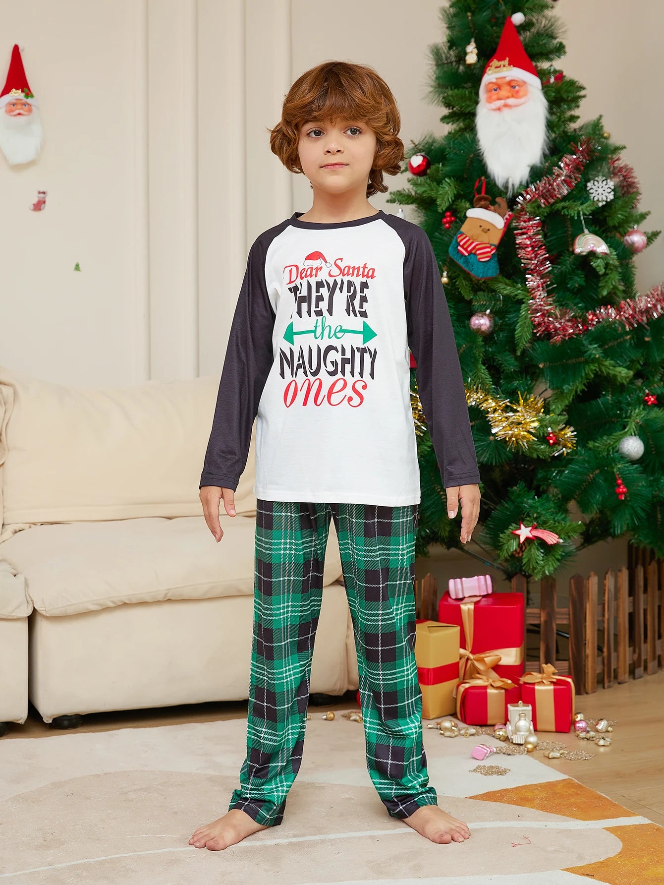 Naughty Or Nice Matching Family Christmas Pyjamas