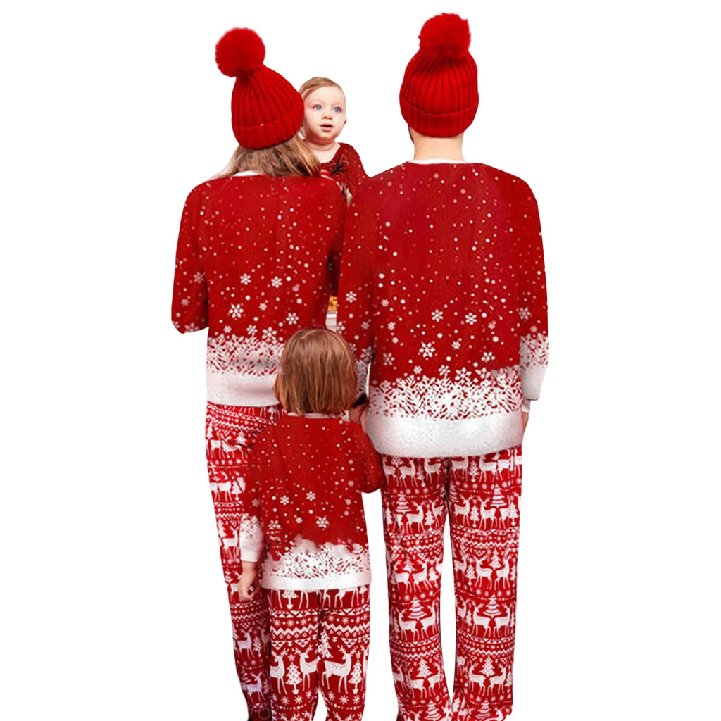 Matching Christmas pajamas spreading joy